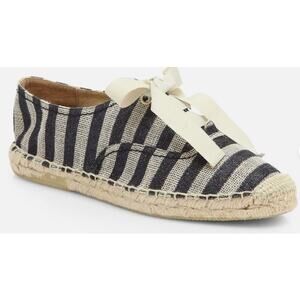 Kate Spade Striped Lido Sparkle Espadrille Lace Up Sneakers Size 7